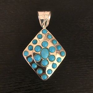 Sterling Silver and Turquoise Colored Pendant